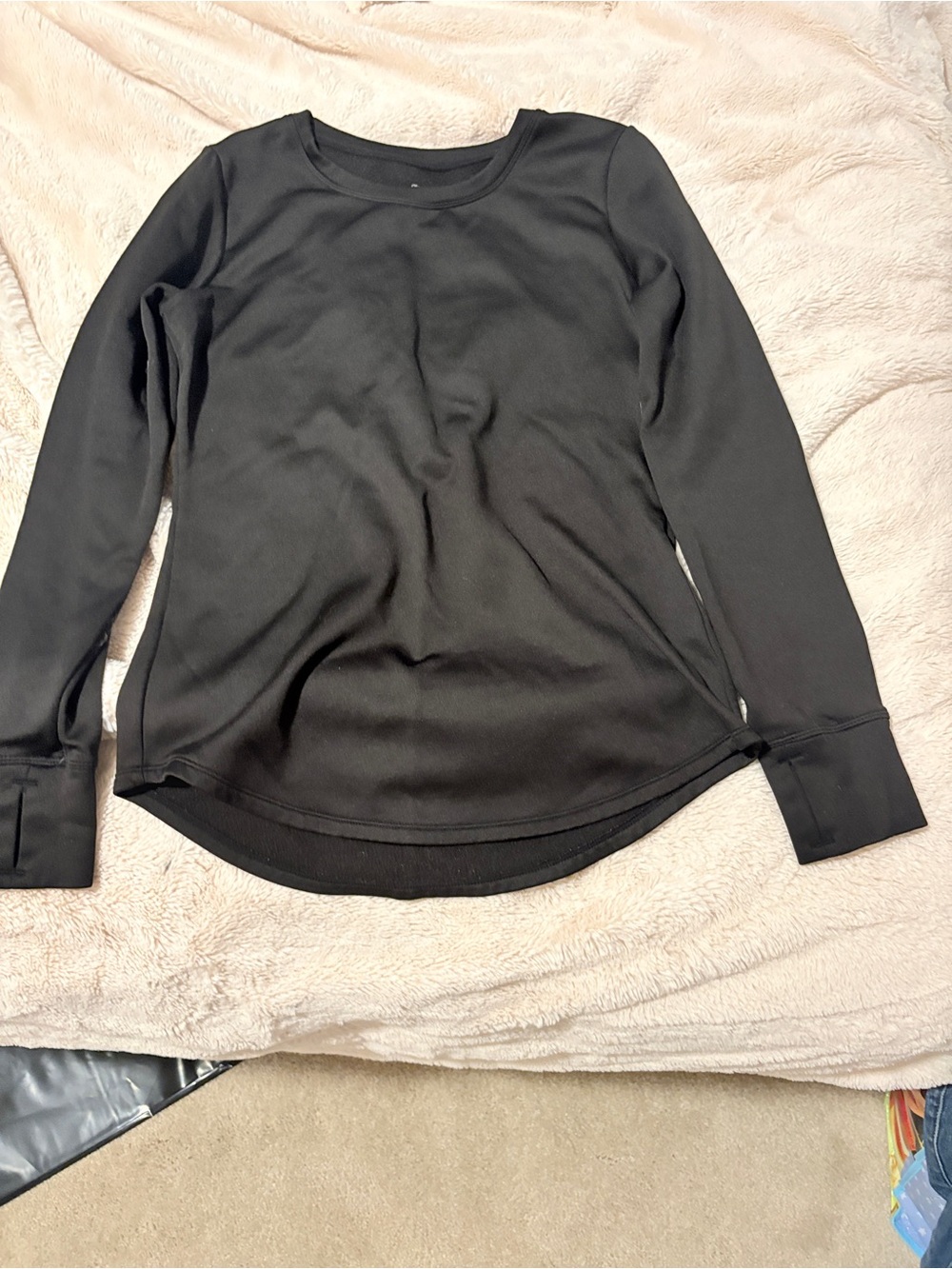 Black Long Sleeve Crewneck Top